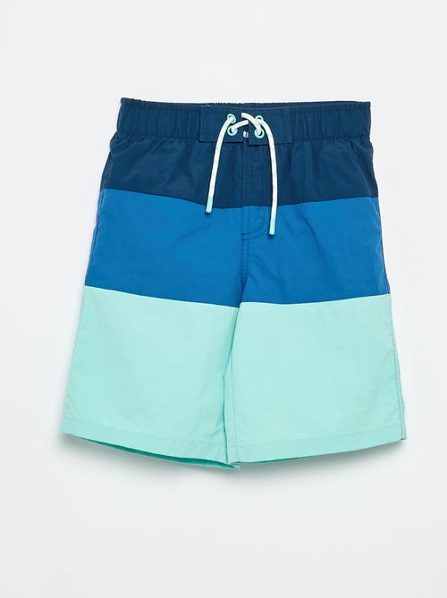 Bermuda de bain long à rayures - Kiabi