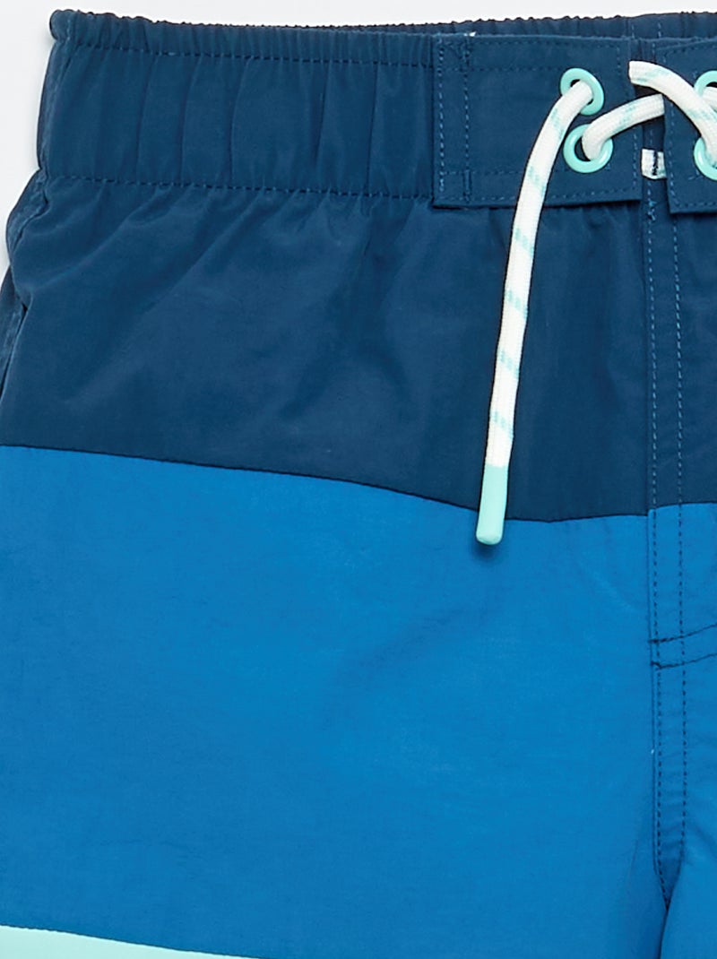Bermuda de bain long à rayures Bleu - Kiabi