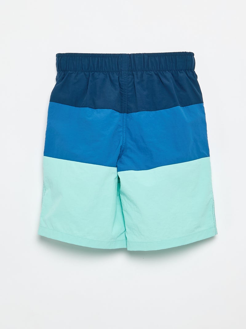 Bermuda de bain long à rayures Bleu - Kiabi