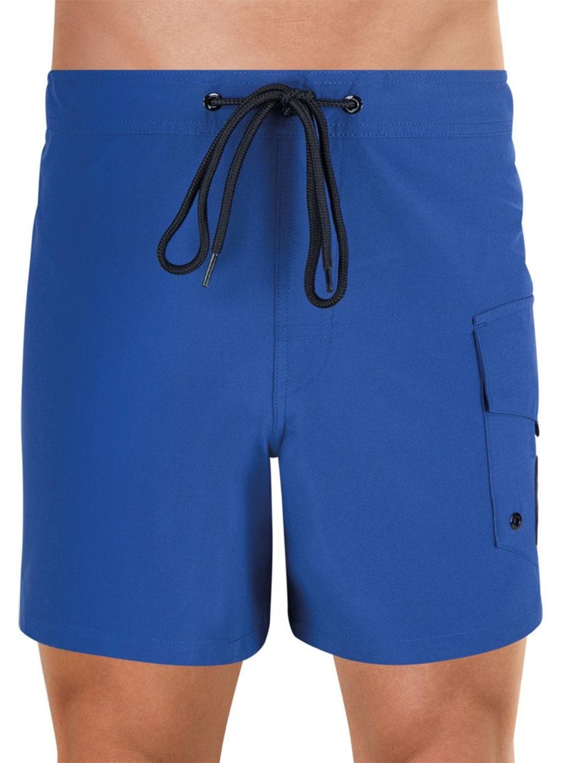 Bermuda de bain medium homme Construction traveler Bleu - Kiabi