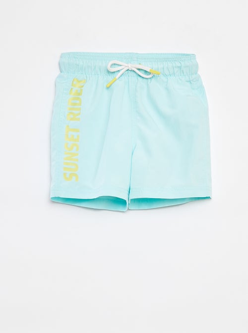 Bermuda de bain uni avec cordons de serrage - Kiabi