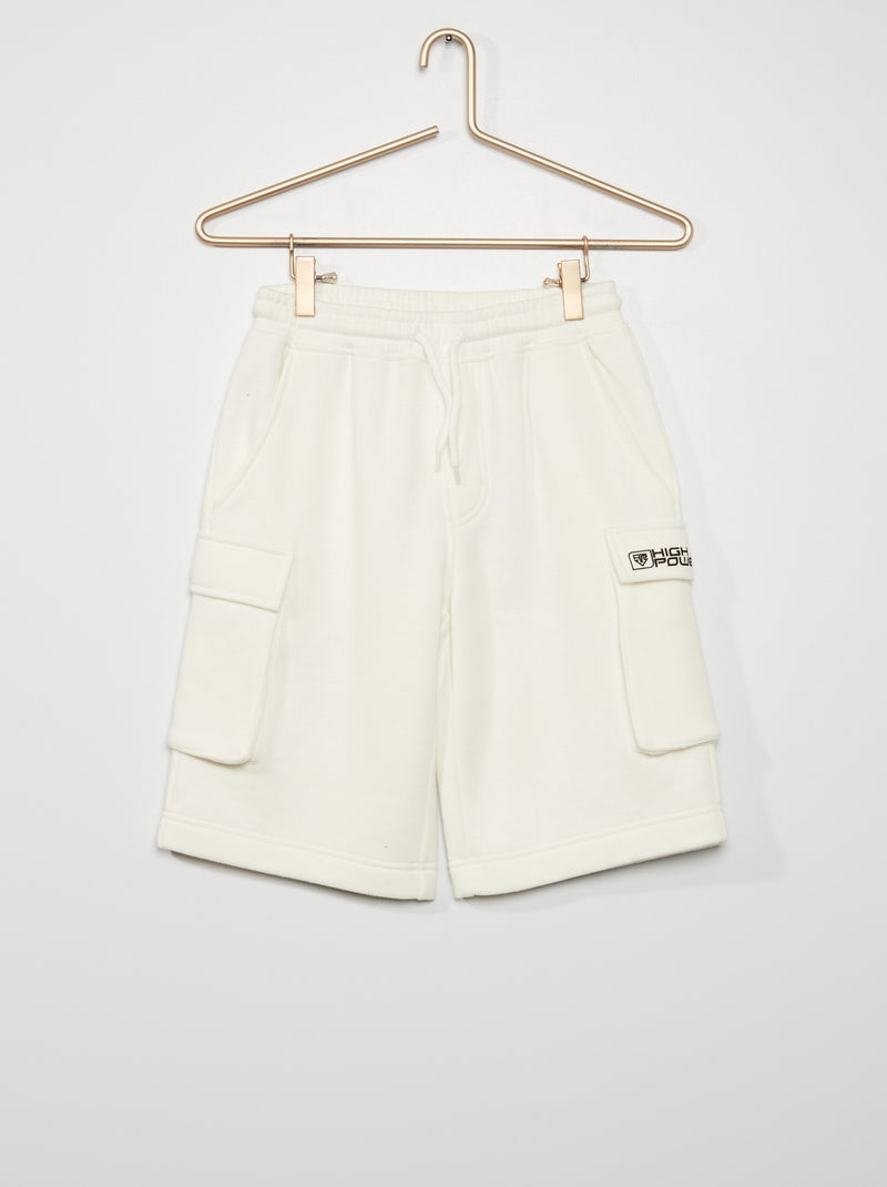 Bermuda de sport en molleton BLANC - Kiabi