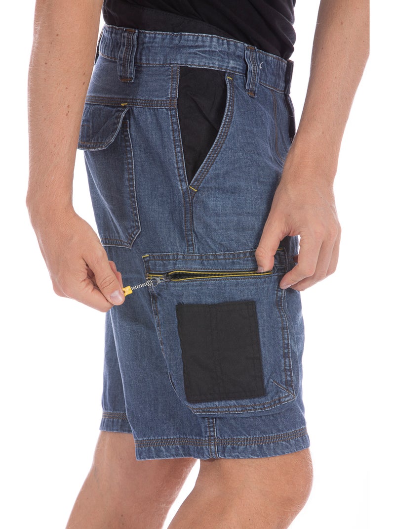 Bermuda de travail en denim léger renforcé BREEZ1 Bleu - Kiabi