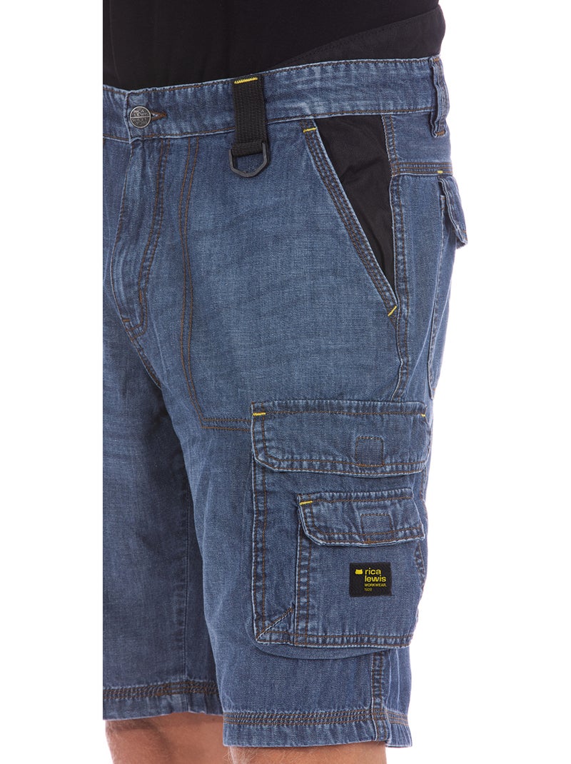 Bermuda de travail en denim léger renforcé BREEZ1 Bleu - Kiabi