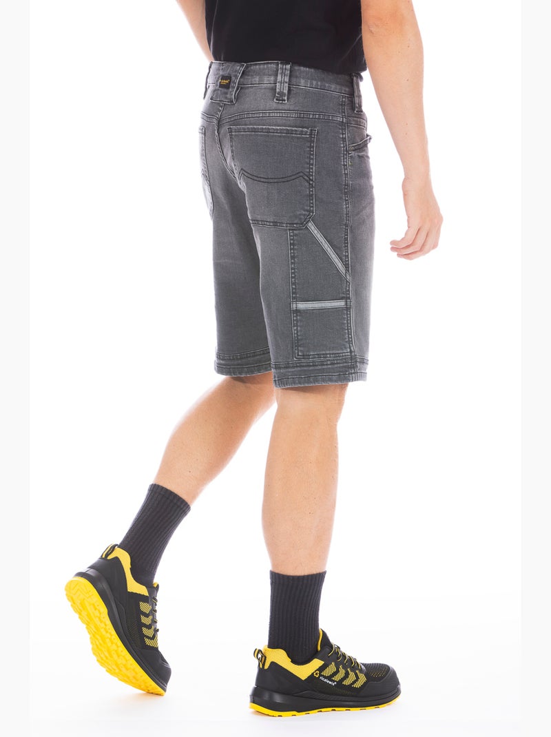 Bermuda de travail en denim stretch SUNJOBG Gris - Kiabi