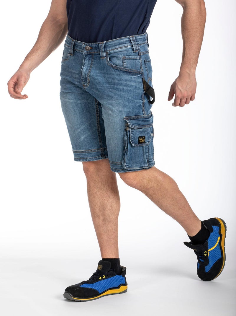 Bermuda de travail multi-poches denim stretch DENIM 'Rica Lewis' Bleu - Kiabi