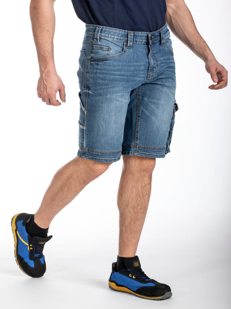 Bermuda de travail multi-poches denim stretch DENIM 'Rica Lewis' Bleu - Kiabi