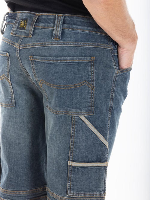 Bermuda de travail multi-poches stretch dirty DENIM 'Rica Lewis' - Kiabi