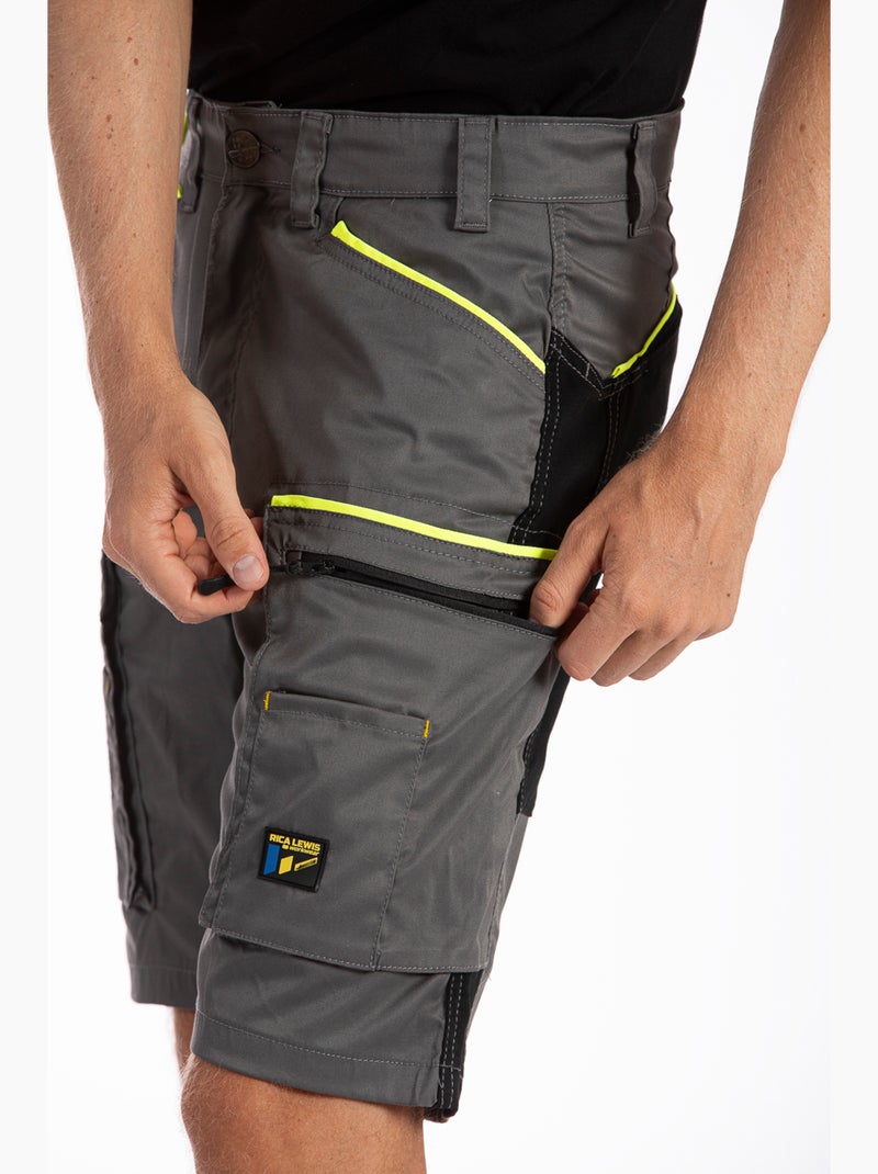 Bermuda de travail multipoches Fibreflex® FLUBERM Gris - Kiabi
