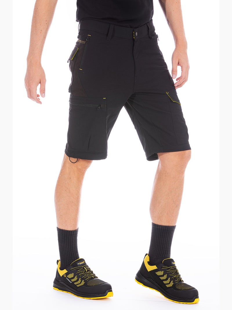 Bermuda de travail technique en bi-stretch SPIN Noir - Kiabi