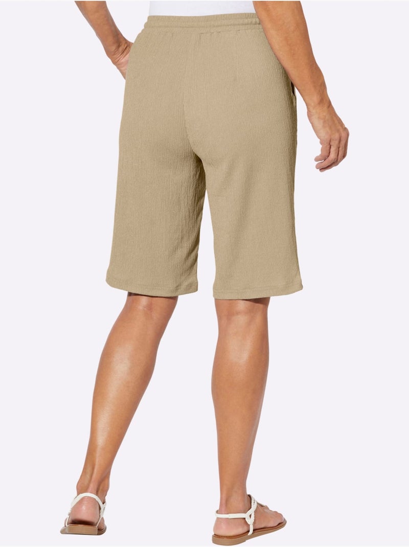 Bermuda décontracté à ceinture élastique et poches pratiques - taille standard - moda vilona Beige - Kiabi