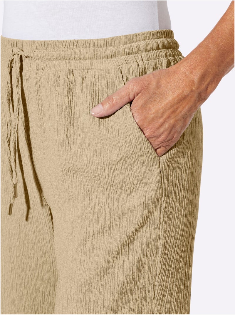 Bermuda décontracté à ceinture élastique et poches pratiques - taille standard - moda vilona Beige - Kiabi