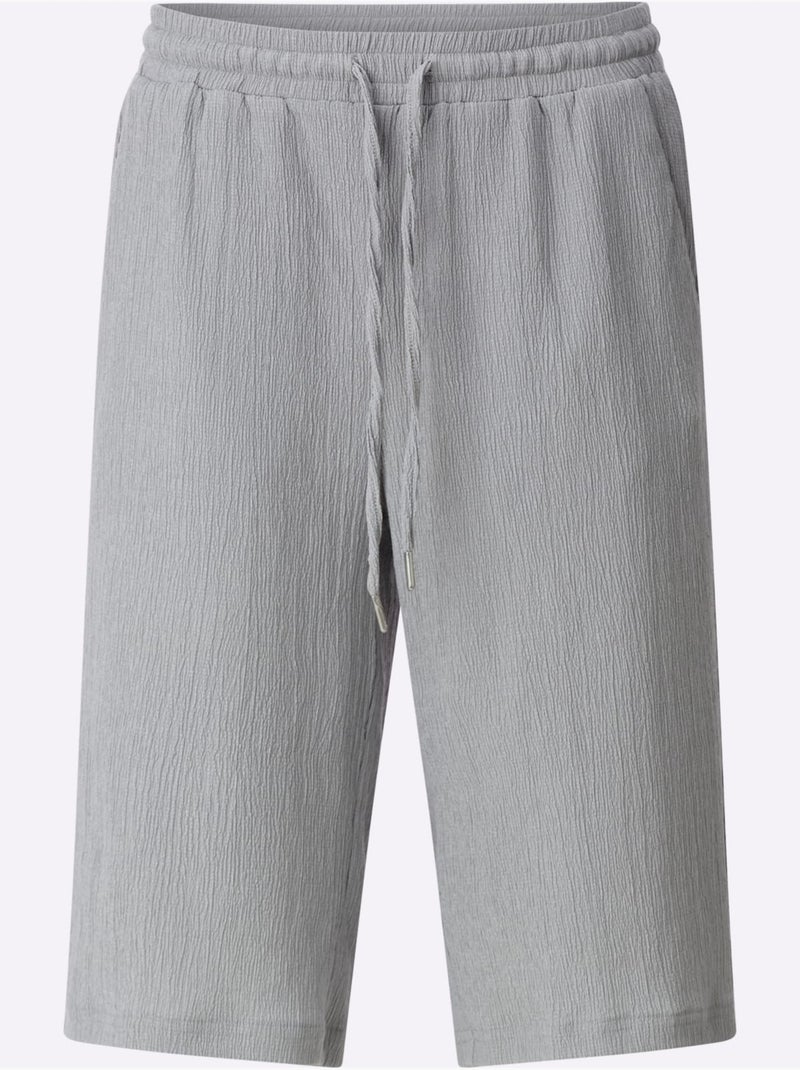 Bermuda décontracté à ceinture élastique et poches pratiques - Taille standard - Moda Vilona Gris foncé - Kiabi