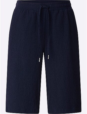 Bermuda décontracté à ceinture élastique et poches pratiques - taille standard - moda vilona