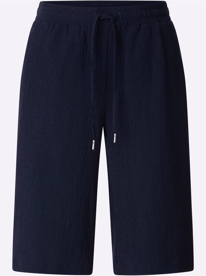 Bermuda décontracté avec ceinture élastique et poches pratiques - taille standard - moda vilona Bleu marine - Kiabi