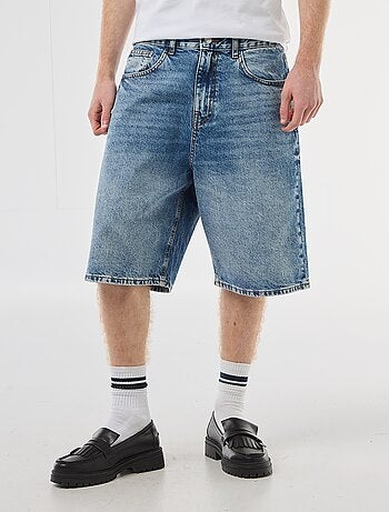 Bermuda denim baggy en coton