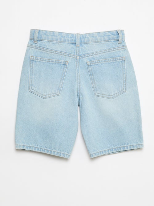 Bermuda denim slim fit stretch en coton - Kiabi