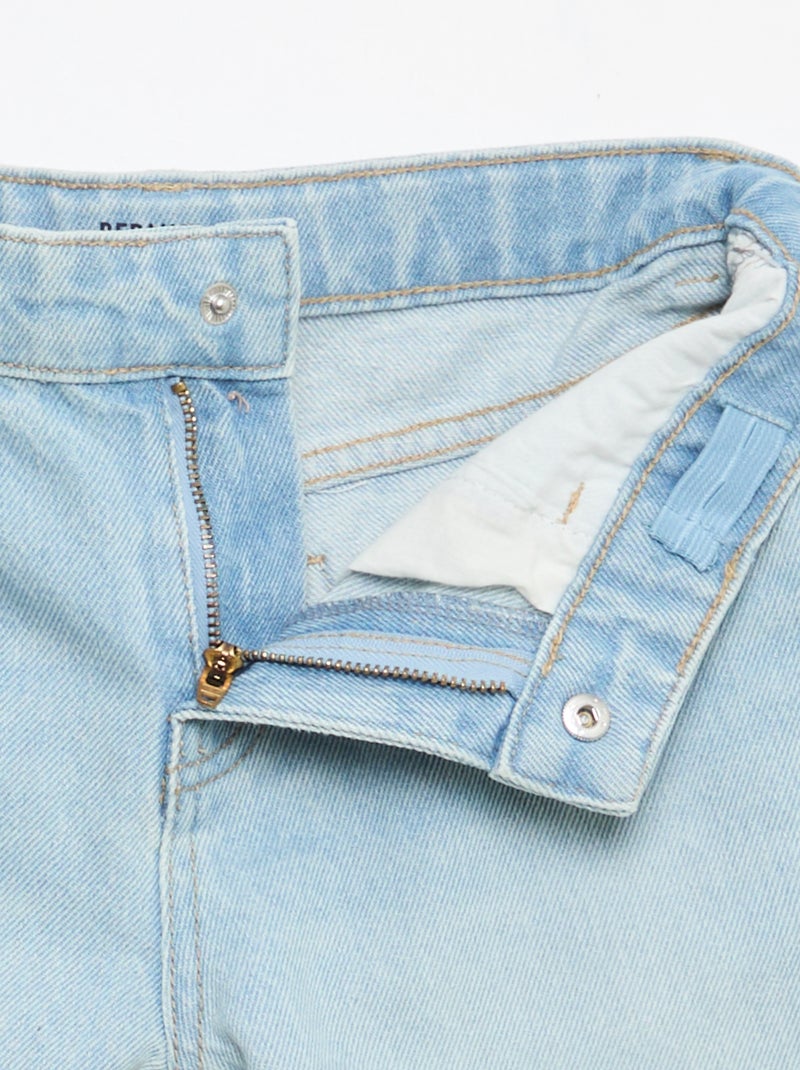 Bermuda denim slim fit stretch en coton Bleu ciel - Kiabi