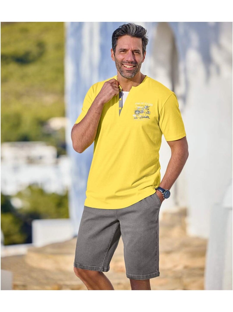 Bermuda Détente Jean - ATLAS FOR MEN Gris - Kiabi