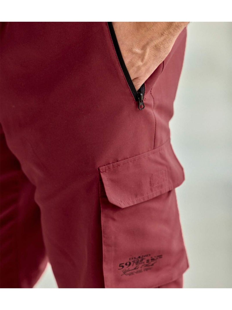 Bermuda Détente Microfibre Multipoche  - ATLAS FOR MEN Bordeaux - Kiabi