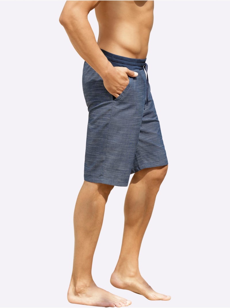 Bermuda D'extérieur Imitation Lin - Taille Standard - Moda Vilona Bleu clair - Kiabi