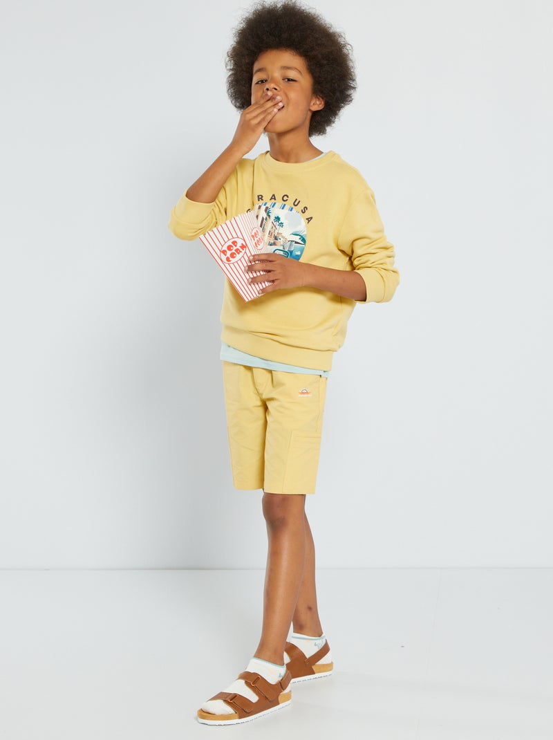 Bermuda droit en nylon Jaune - Kiabi