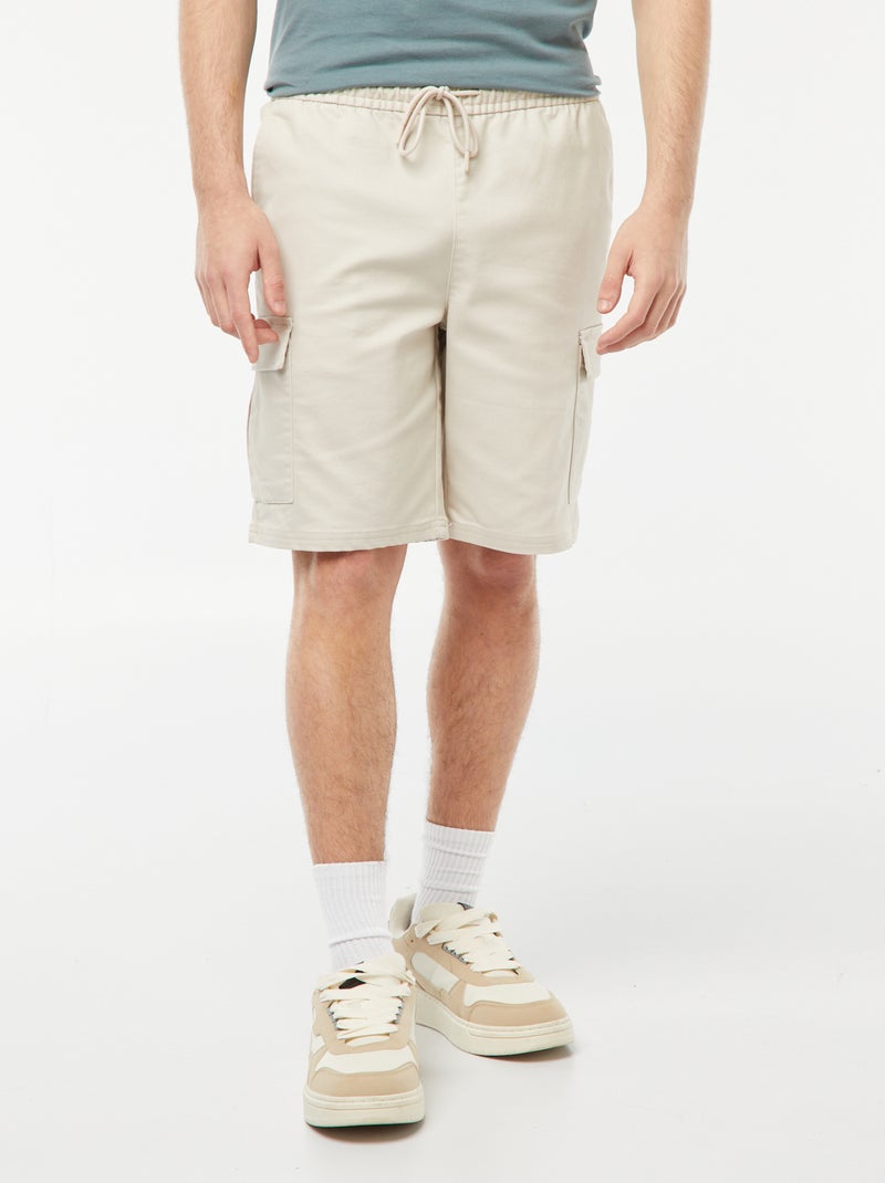 Bermuda droit poches à rabats Gris - Kiabi