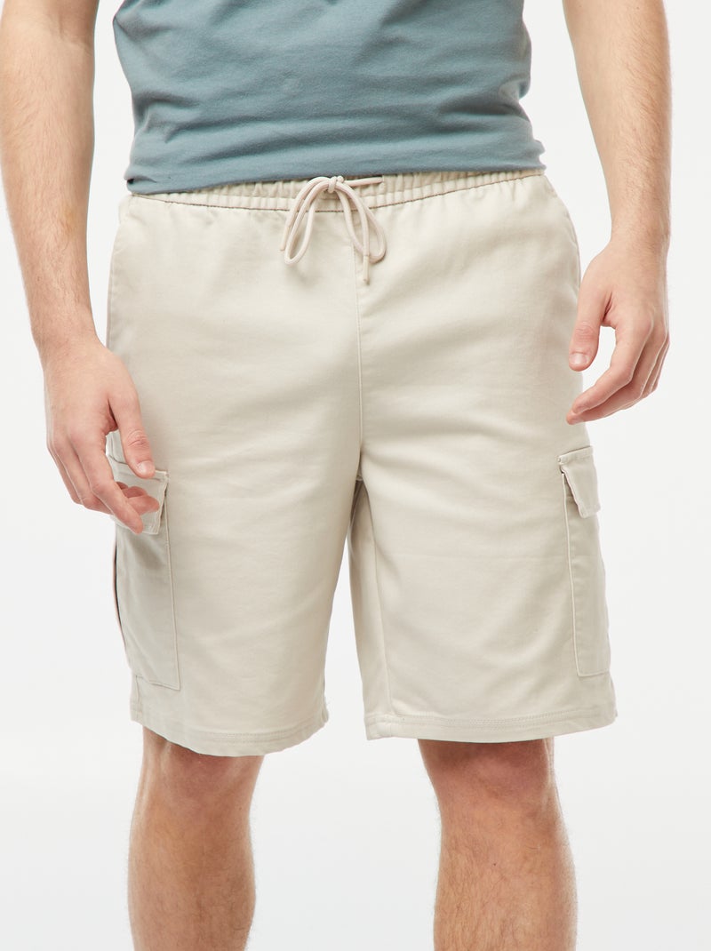 Bermuda droit poches à rabats Gris - Kiabi