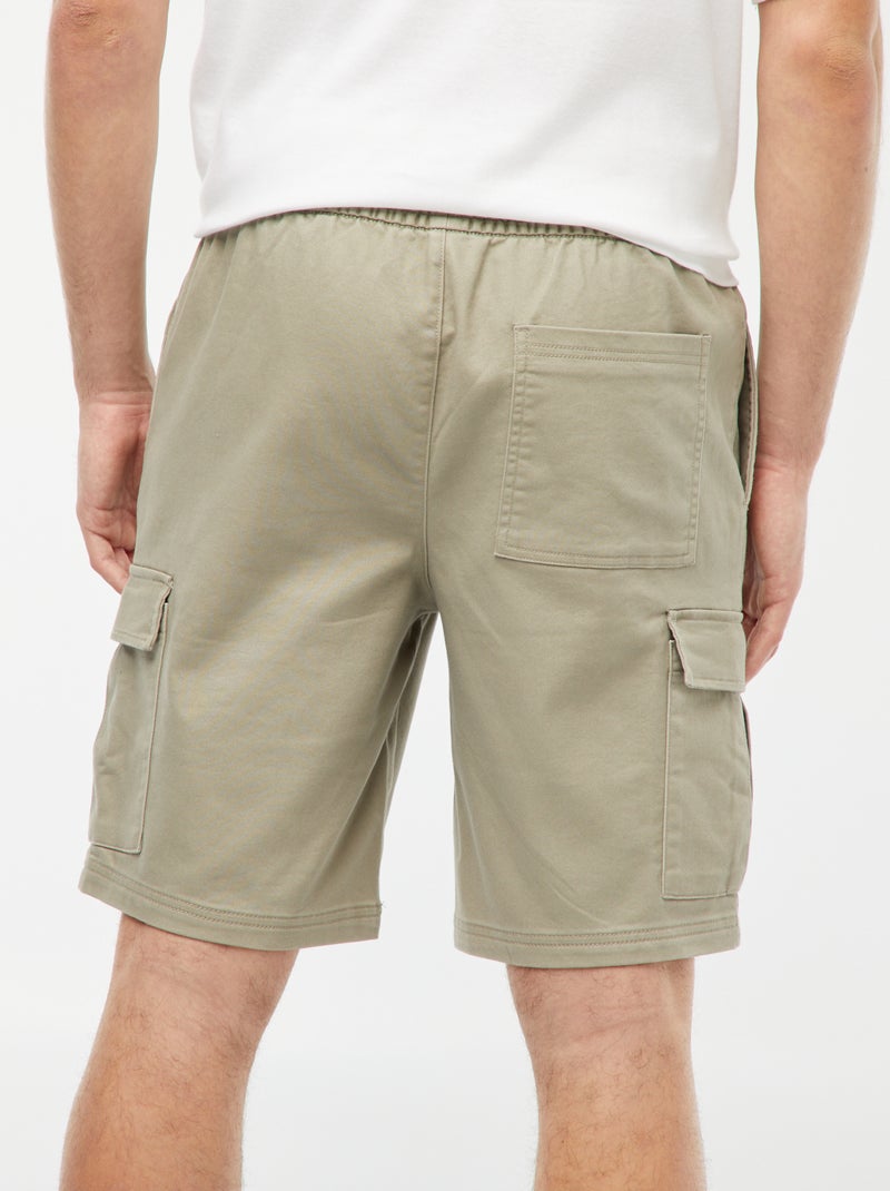 Bermuda droit poches à rabats VERT - Kiabi