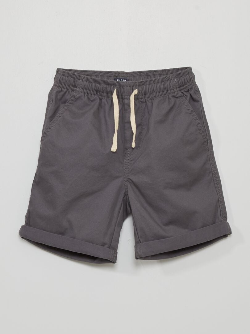 Bermuda droit uni Gris - Kiabi