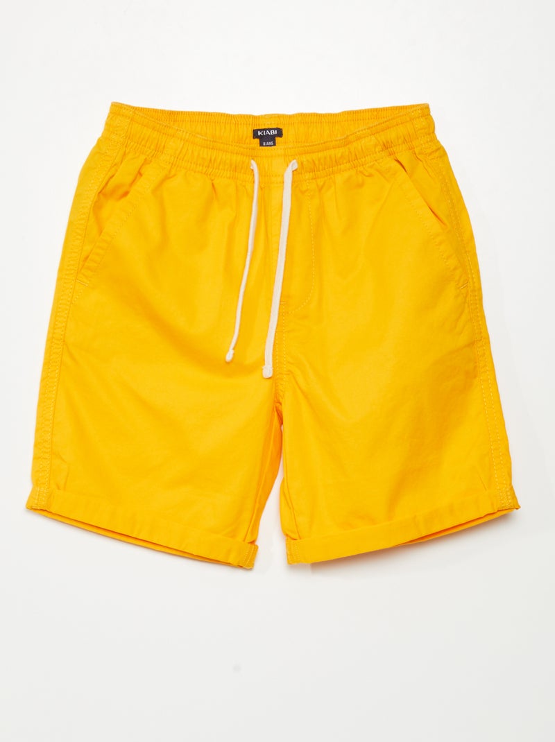 Bermuda droit uni Jaune - Kiabi