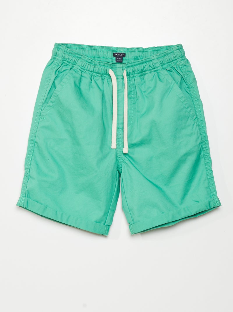Bermuda droit uni Vert - Kiabi