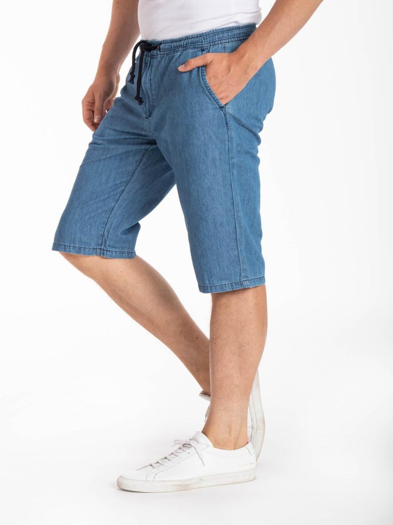 Bermuda en chambray MANUEL DENIM 'Rica Lewis' Bleu - Kiabi