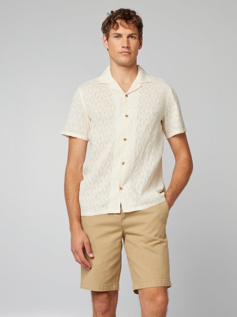 Bermuda en chino façon twill Beige - Kiabi