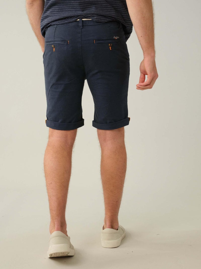 Bermuda en coton 'Deeluxe' Bleu marine - Kiabi