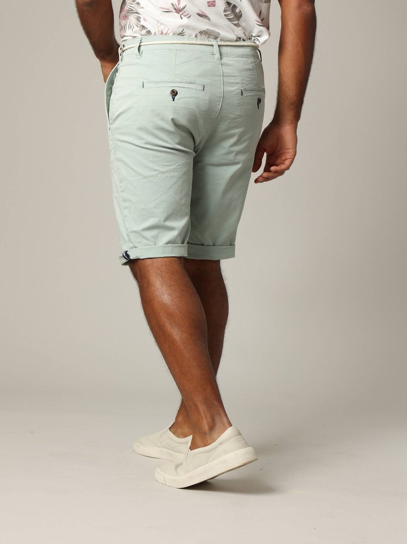 Bermuda en coton 'Deeluxe' Vert tilleul - Kiabi