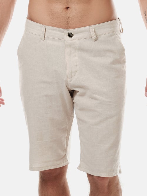 Bermuda en coton et lin - Kiabi