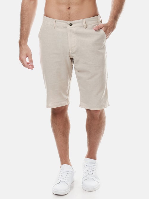 Bermuda en coton et lin - Kiabi