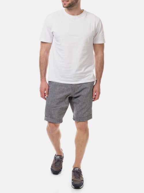 Bermuda en coton et lin - Kiabi