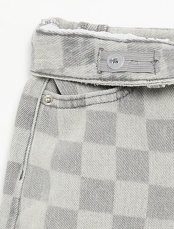 Bermuda en denim à carreaux