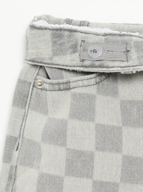 Bermuda en denim à carreaux - Kiabi