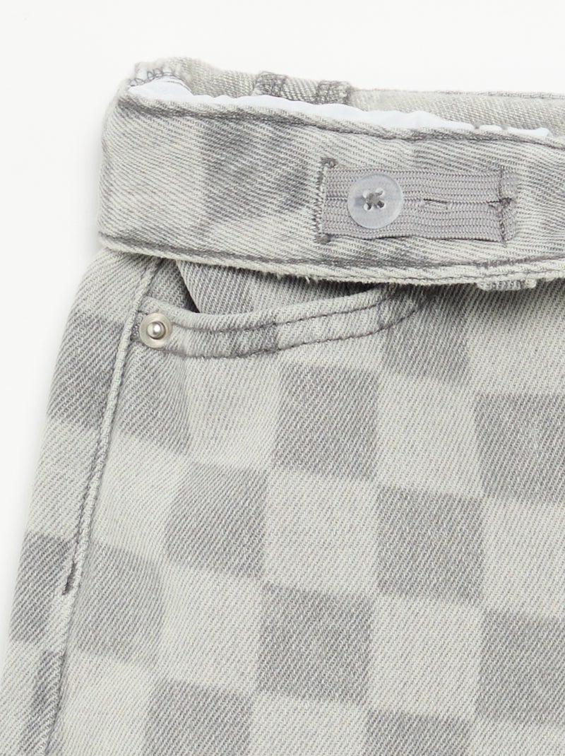 Bermuda en denim à carreaux Gris - Kiabi