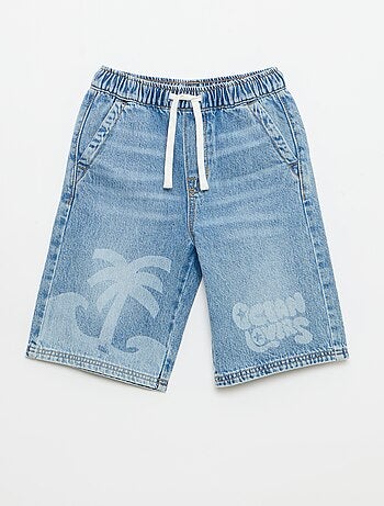 Bermuda en denim avec cordons de serrage