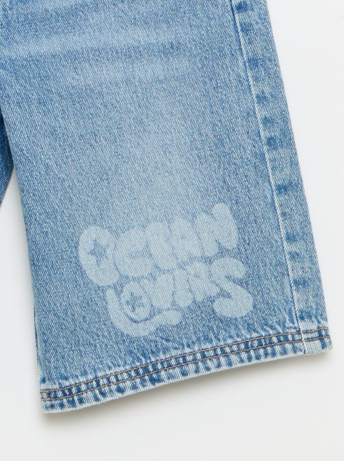 Bermuda en denim avec cordons de serrage - Kiabi