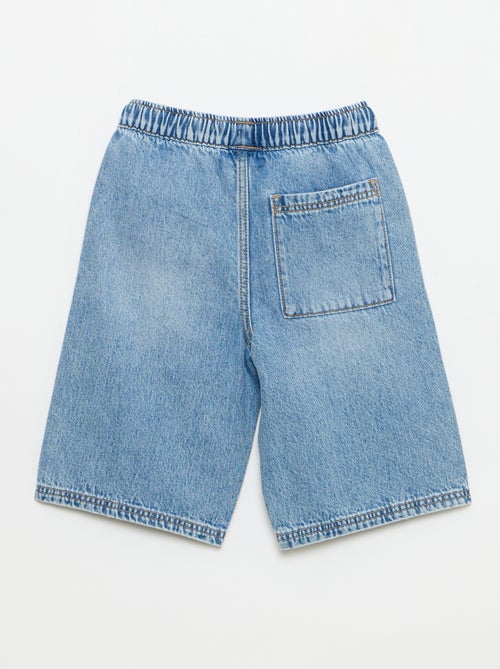 Bermuda en denim avec cordons de serrage - Kiabi