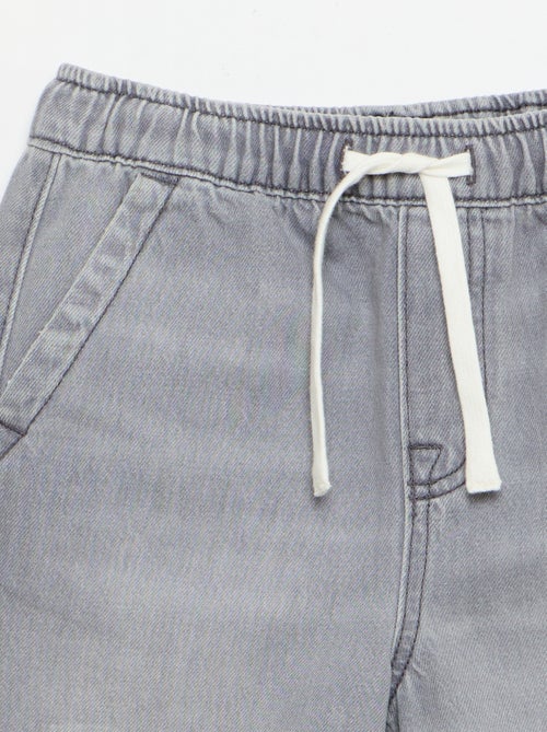 Bermuda en denim avec cordons de serrage - Kiabi