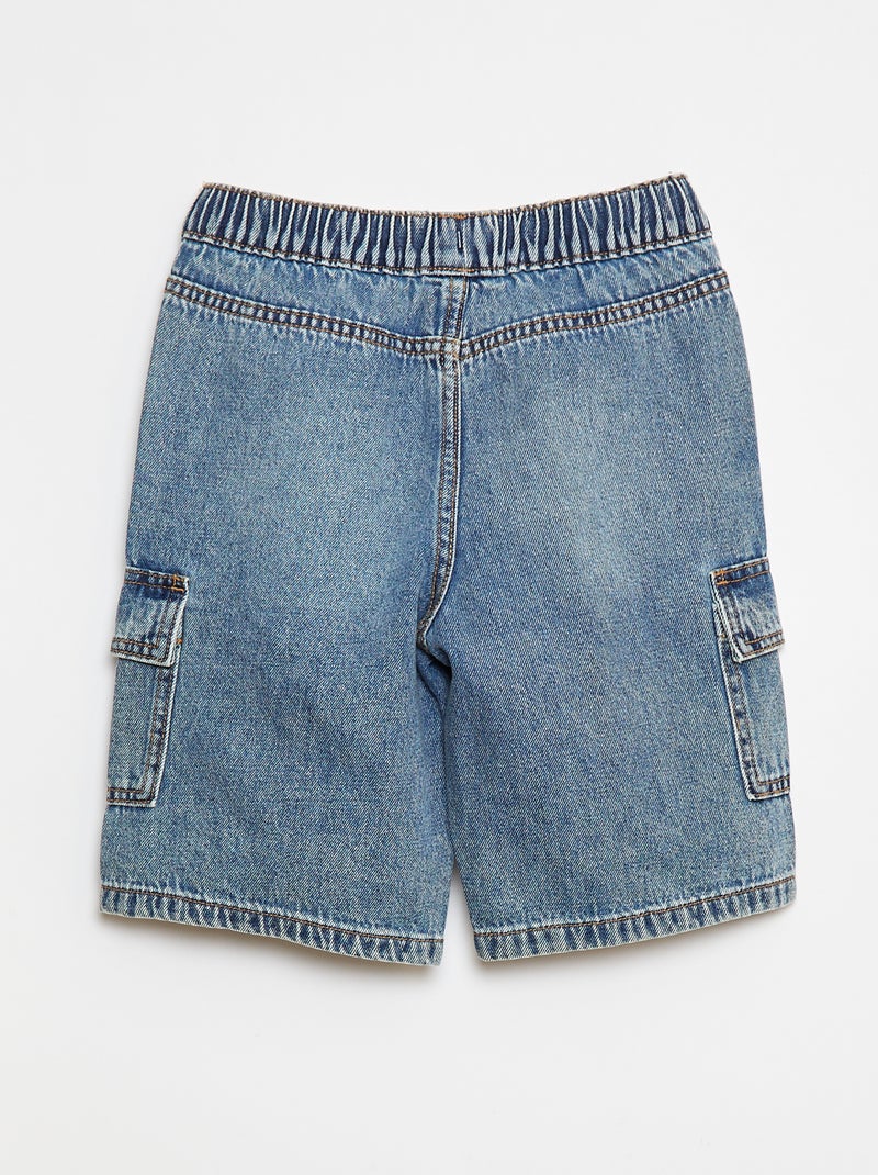Bermuda en denim avec multi-poches Bleu - Kiabi