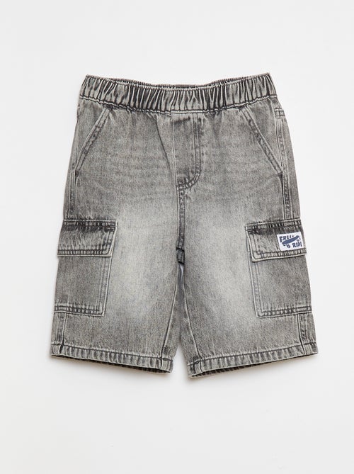 Bermuda en denim avec multi-poches - Kiabi
