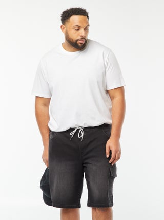 Bermuda en denim avec poche à rabat