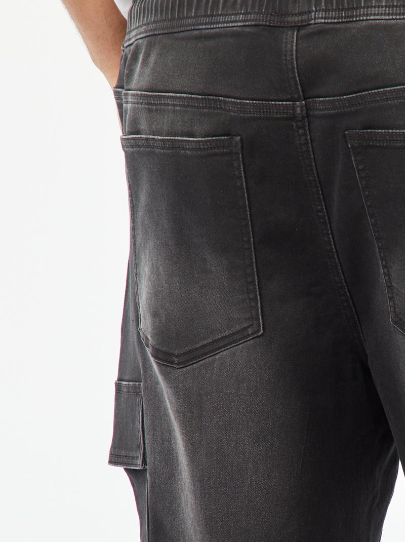 Bermuda en denim avec poche à rabat Gris - Kiabi